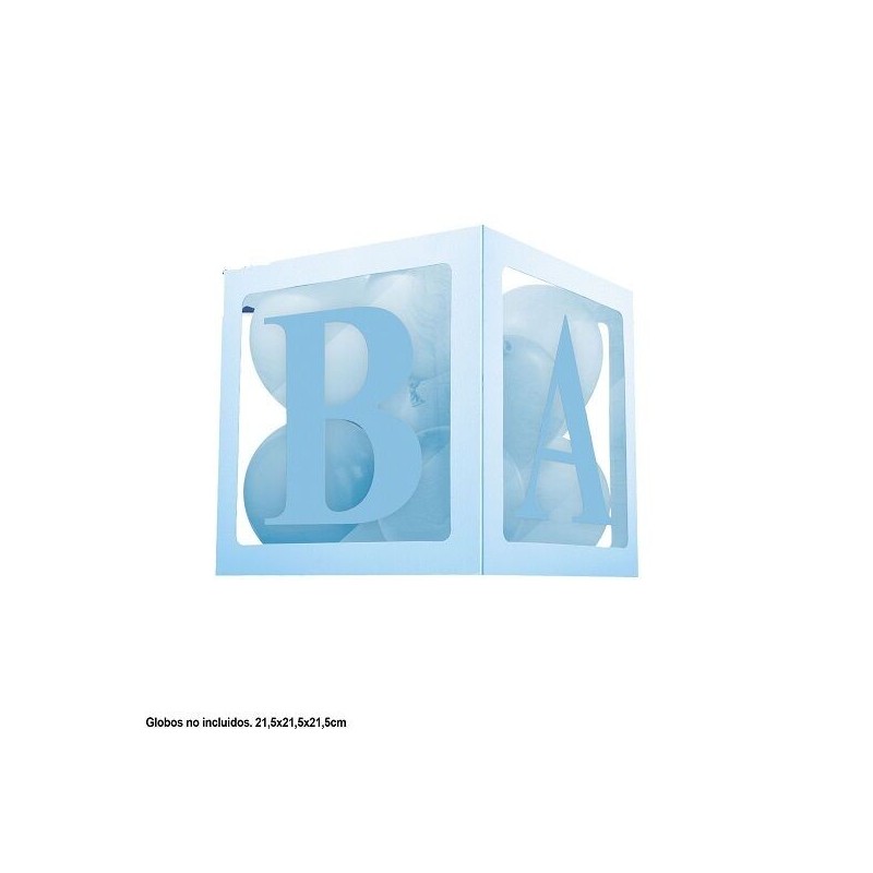 Caja para globos Baby azul 21,5 cm
