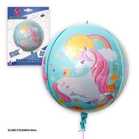globo redondo 4d unicornio 60 cm 13646 8003558034116