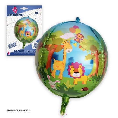 globo redondo 4d animales de la jungla 60 cm 13647 8003558034116