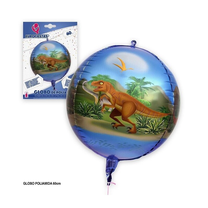 Globo redondo 4D dinosaurio 60 cm