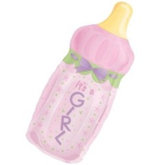 globo biberon rosa 79 x 33 cm para helio o aire 1425301 8003558034116