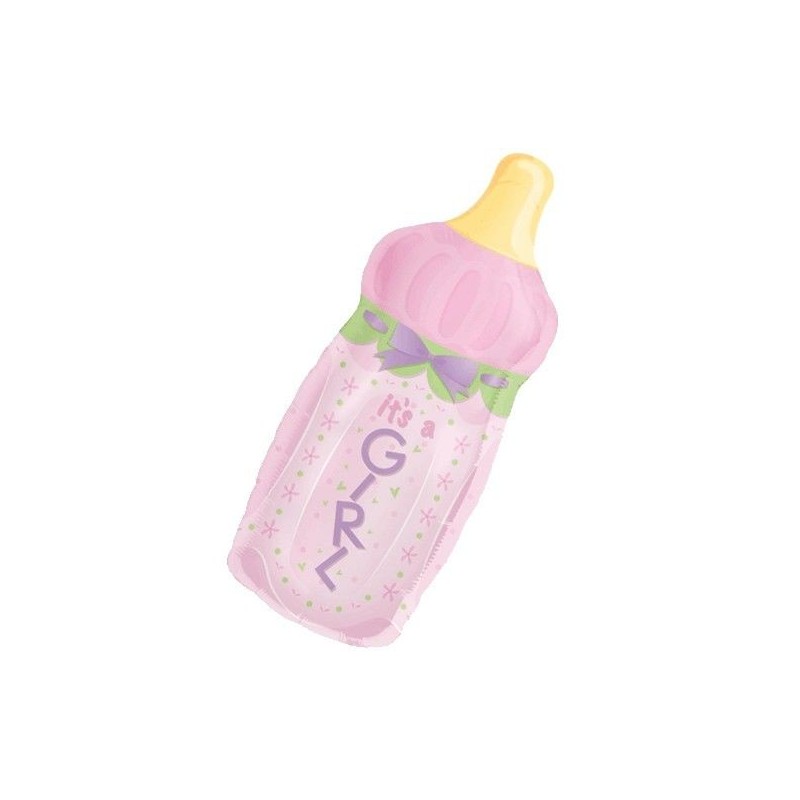 Globo biberon rosa 79 x 33 cm para helio o aire