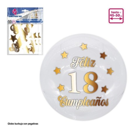 globo burbuja transparente feliz 18 cumpleanos 50 cm 14561 8003558034116
