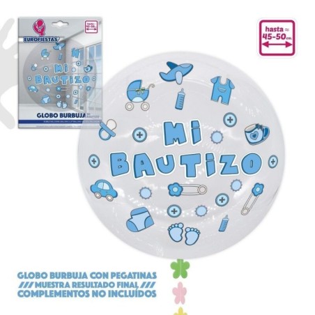 globo mi bautizo azul transparente 50 cm 14584 8003558034116