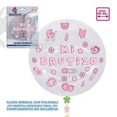 globo mi bautizo rosa transparente 50 cm 14585 8003558034116