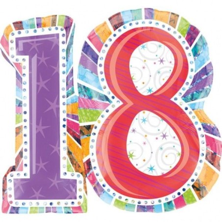 globo 18 cumpleanos colores 66 x 71 cm helio o aire 1606301 8003558034116
