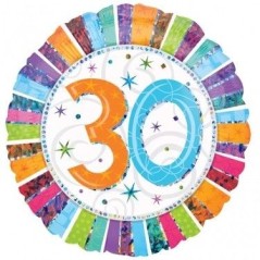 globo 30 cumpleanos colores holografico 18 45 cm 1606901 8003558034116