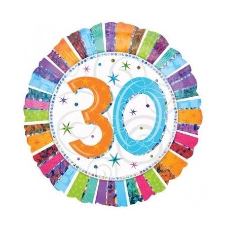 globo 30 cumpleanos colores holografico 18 45 cm 1606901 8003558034116