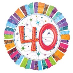 globo 40 cumpleanos colores holografico 18 45 cm 1607001 8003558034116