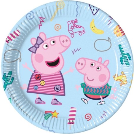 platos peppa pig 8 uds de 23 cm cumpleanos 16681 8412345010224
