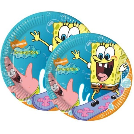 platos bob esponja cumpleanos 10 uds 20 cm 16859 8412345010224