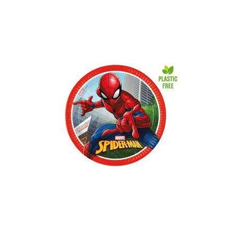 platos spiderman cumpleanos 8 uds 23 cm 16921 8412345010224