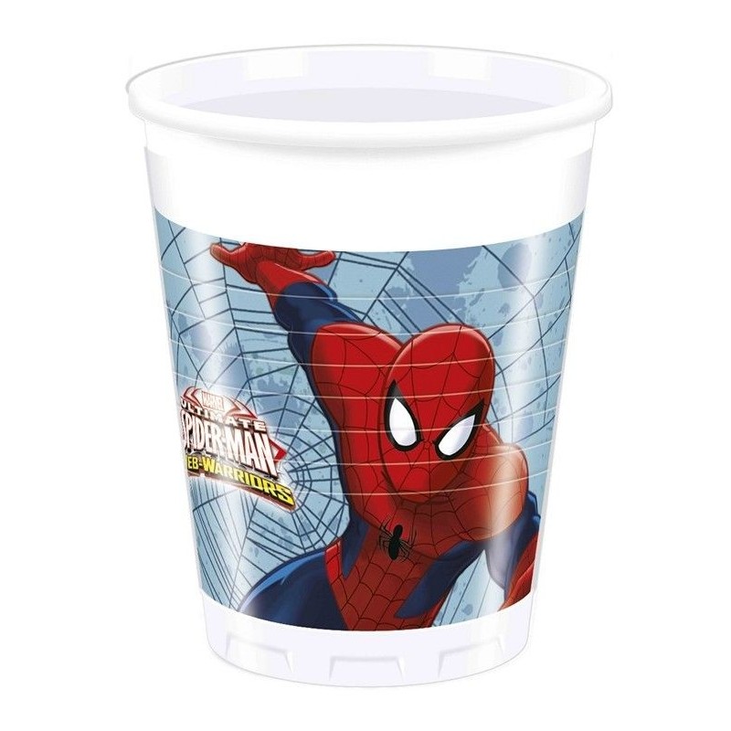 Vasos spiderman ultimate 8 unidades fiesta