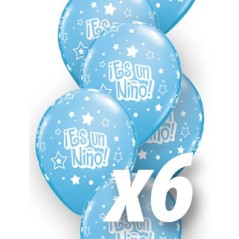 globo es un nino estrellas babyshower qualatex de 6 uds 30 cm 17114 6 8412345010224