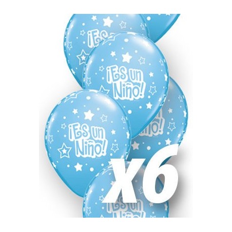 globo es un nino estrellas babyshower qualatex de 6 uds 30 cm 17114 6 8412345010224