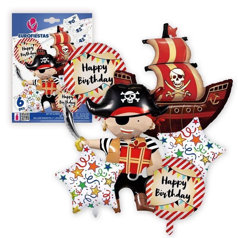 Set globos pirata para cumpleaños