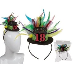 diadema con gorro plumas 18 cumpleanos 181113 8412345010224