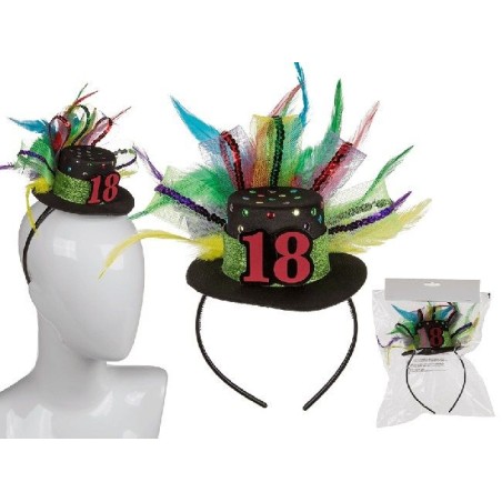 diadema con gorro plumas 18 cumpleanos 181113 8412345010224