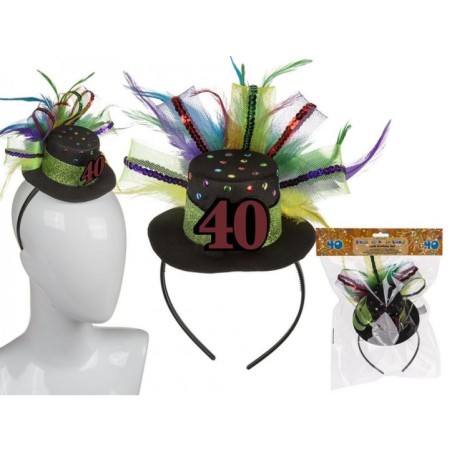 diadema con gorro plumas 40 cumpleanos 181114 8412345010224