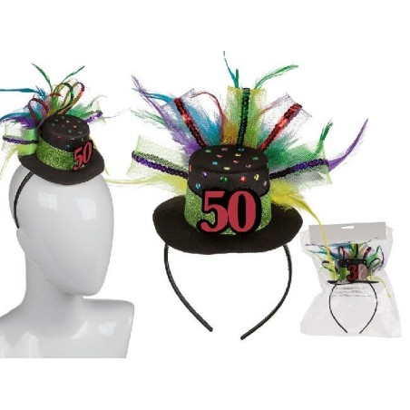 diadema con gorro plumas 50 cumpleanos 181115 8412345010224