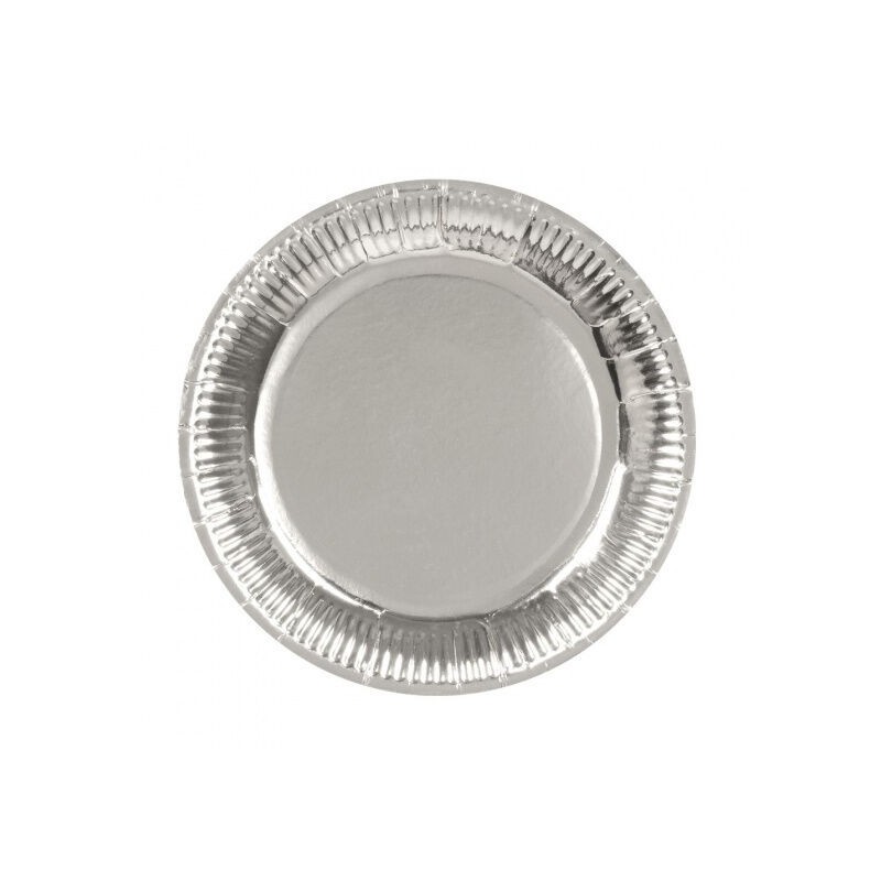 Platos plateados 6 uds de 23 cm