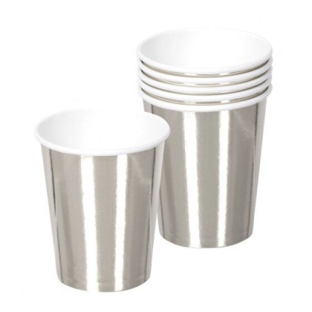 vasos plateados 6 unidades 25 cl 20013 8412345010224
