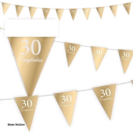 baderin triagular 30 cumpleanos oro 4 metros 21251 8412345010224