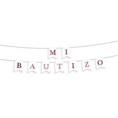 guirnalda mi bautizo rosa 3 metros 21311 8412345010224