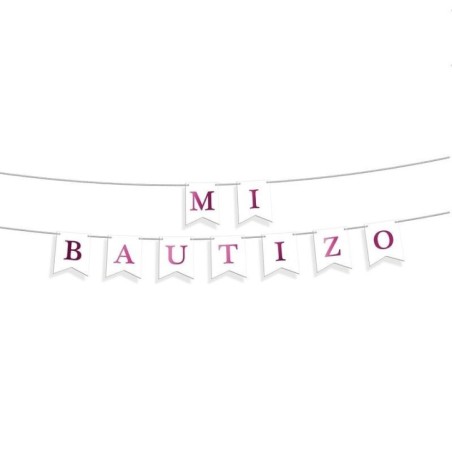 guirnalda mi bautizo rosa 3 metros 21311 8412345010224