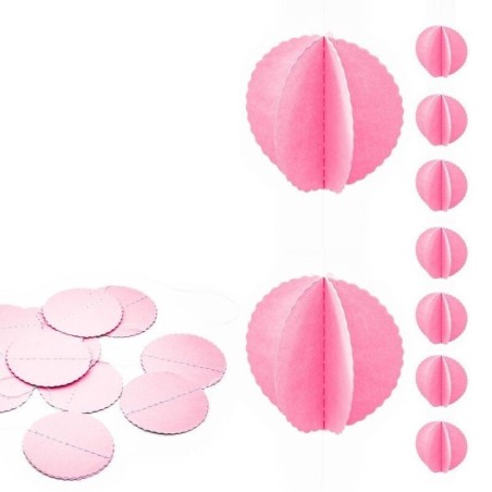guirnalda circulos rosas 15 cm 21403 8412345010224