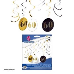 colgantes espirales 60 cumpleanos 9 piezas 21486 8412345010224