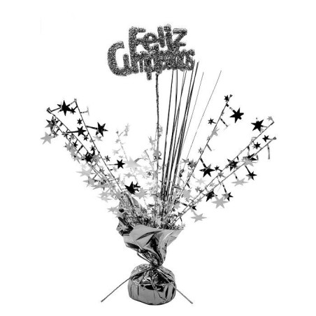 centro de mesa feliz cumpleanos plata 21801 8412345010224