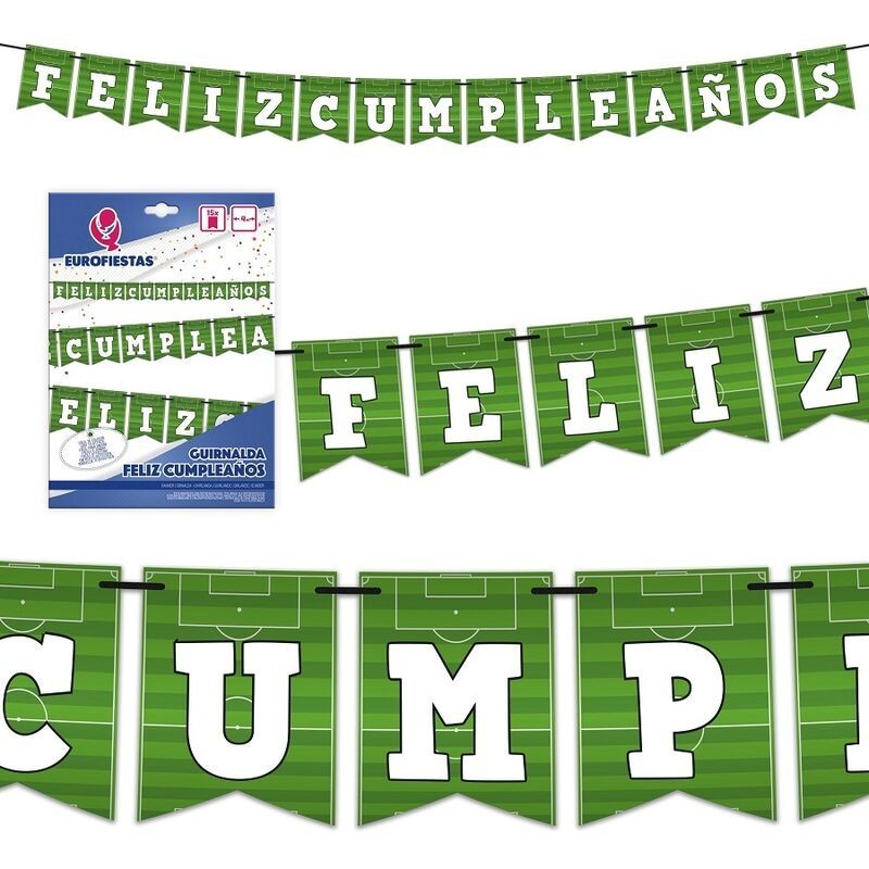 Guirnalda feliz cumpleaños futbol 4 metros