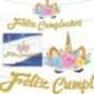 Guirnalda Feliz cumpleaños unicornio 3 metros