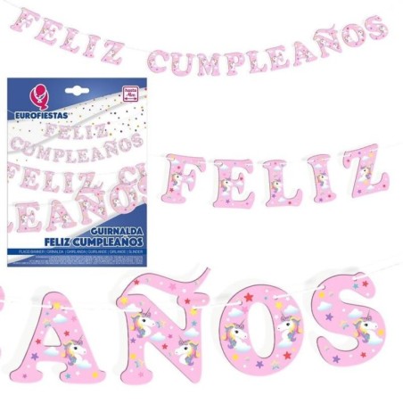 guirnalda feliz cumpleanos unicornio pastel 4 metros 22443 8412345010224