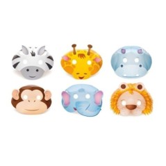 mascaras animales de la jungla 6 uds carton 24097 8412345010224
