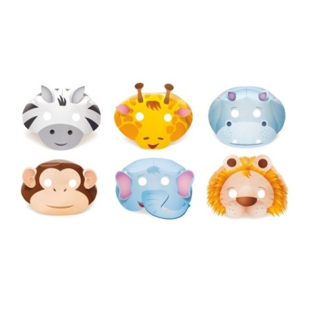 mascaras animales de la jungla 6 uds carton 24097 8412345010224