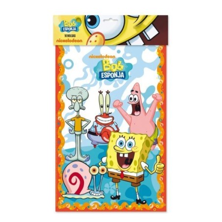 bolsas cuches cumpleanos bob esponja 10 uds 24428 8412345010224