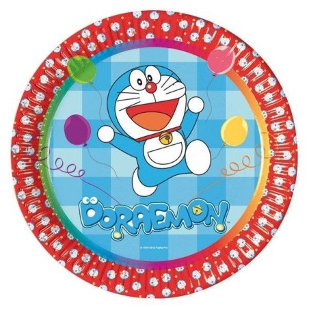 platos doraemon para cumpleanos 10 uds 20 cm 24480 8412345010224