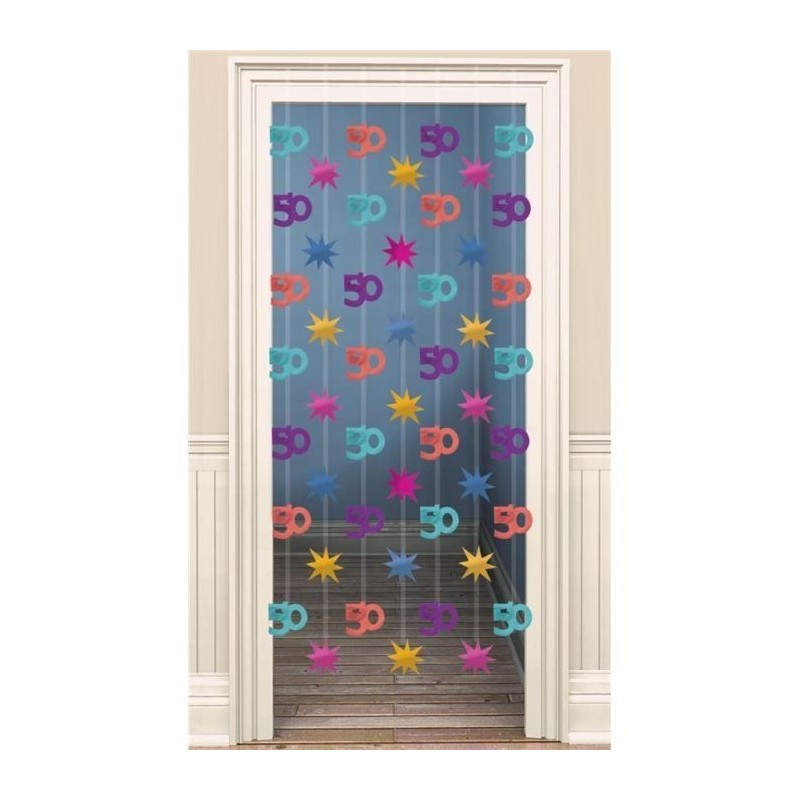 Decoracion 50 años cumpleaños para puerta 90x198cm