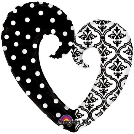 globo corazon xl negro 76 cm x 81 cm puntos 2507001 8412345010224