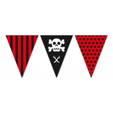 Banderin triangular pirata para fiesta 5 metros