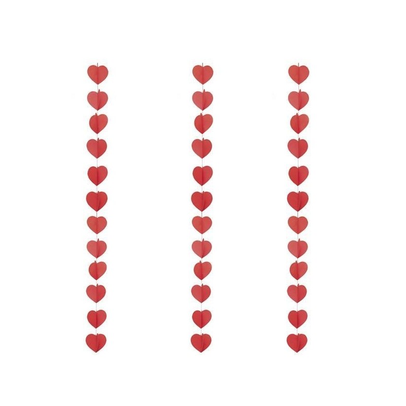 Guirnalda corazones 3 metros san valentin