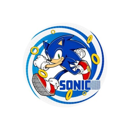 platos sonic cumpleanos 8 uds 23 cm carton 296831 8412345010224
