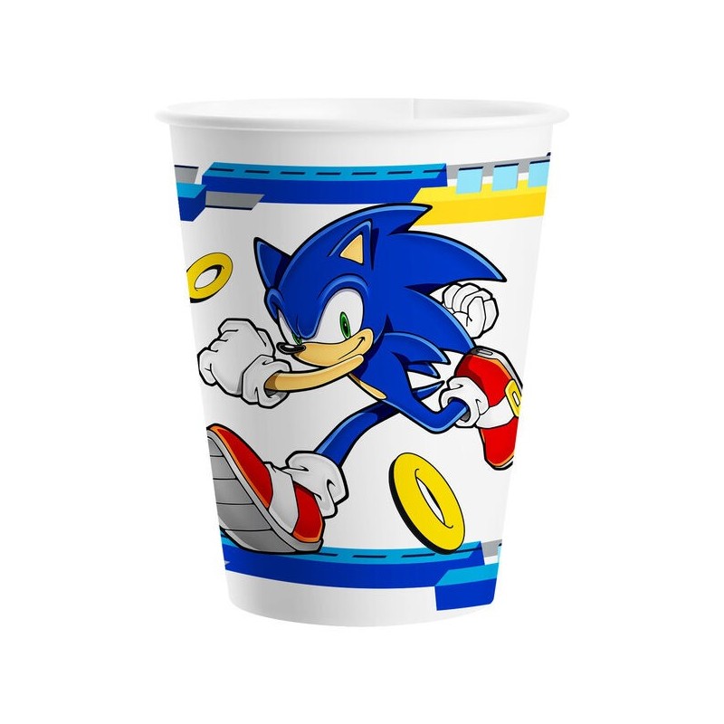Vasos Sonic cumpleaños 8 uds 20 cl