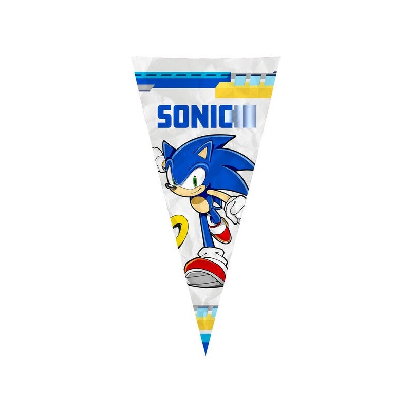 Banderin Sonic cumpleaños triangular 3 mt