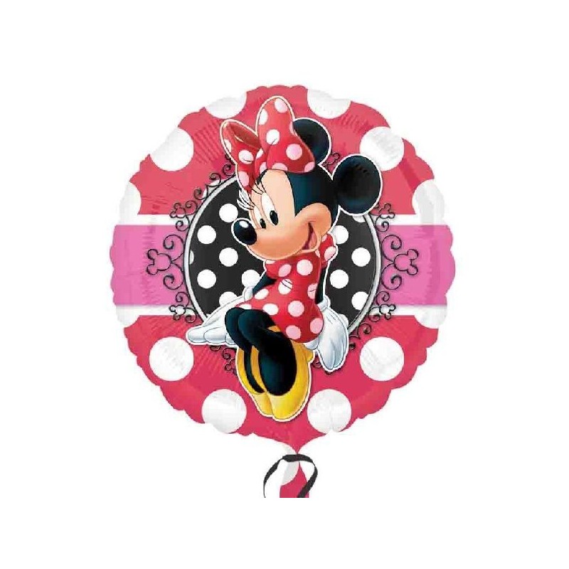 Globo Minnie rojo lunares 45 cm Helio o aire