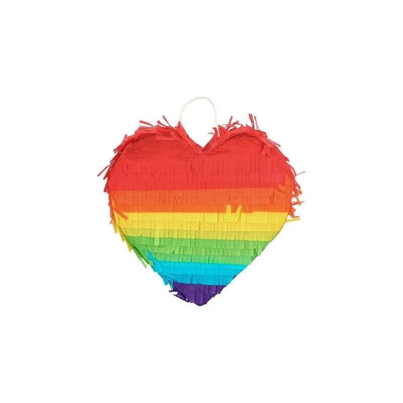 Piñata Corazon arcoiris 20x20x6,5cm