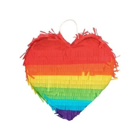pinata corazon arcoiris 20x20x65cm 30968 8412345010224