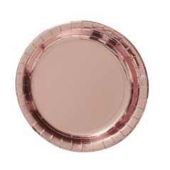 plato rosa dorado 6 uds 23 cm 31016 8412345010224